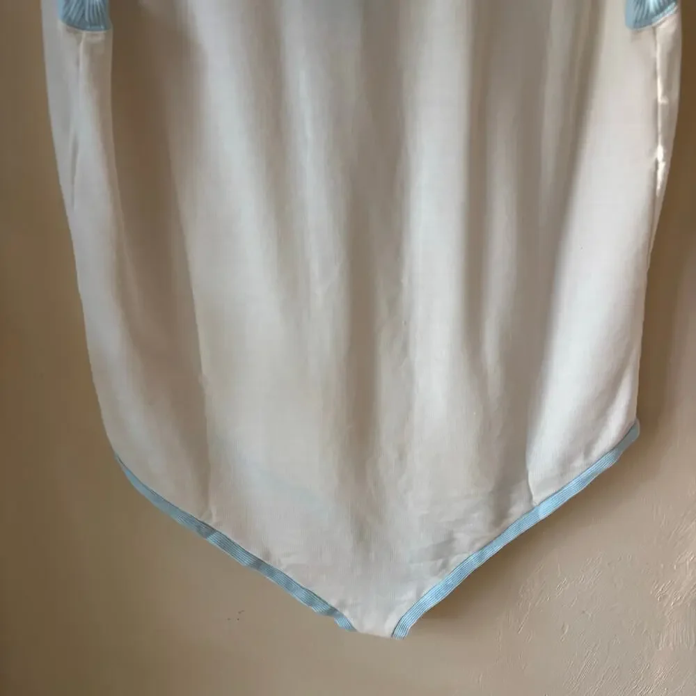 NWT Intimately Free People Cozy Cool Girl Tank Bodysuit Ivory Blue Size XL